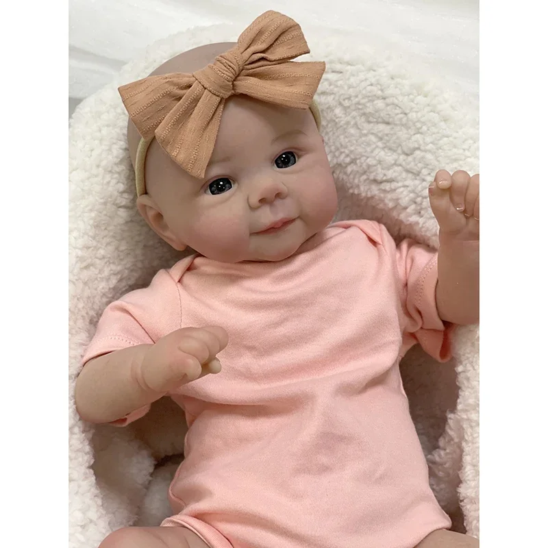 48cm reborn bebê boneca menina juliette macio fofinho realista recém-nascido pintura 3d pele com veias visíveis arte boneca muñeca bebe reborn