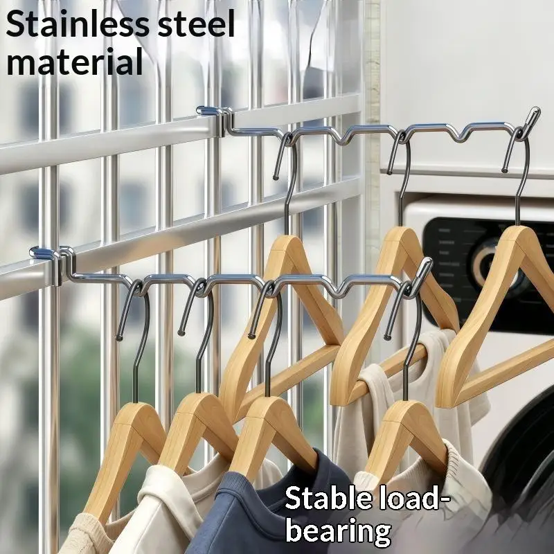Hot Sale Adjustable Over Railing Clothes Drying Rack Sturdy Metal Space Saving For Small Apartment Balcony Laundry Use