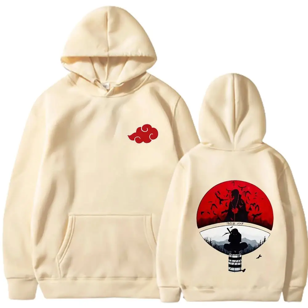 Naruto Itachi Hoodie Akatsuki Crow Print Streetwear Unisex Herren Damen Oversized Casual Sweatshirts Langarm – Detail 8