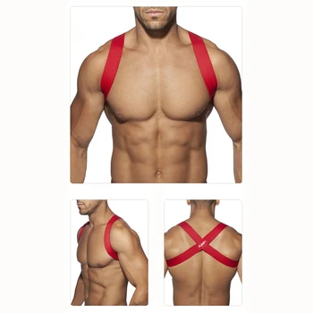 Elastic Band Harness Men Sexy Shoulder Straps Chest Bandage Muscle Halter Belt Clubwear Party Hollow Costume Mens Bodysuit