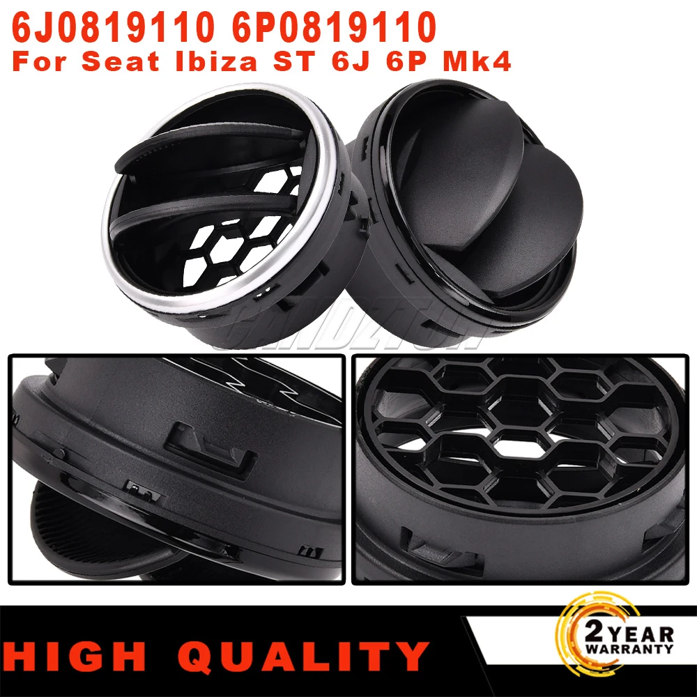 For Seat Ibiza ST Mk4 New Front Dashboard Air Vent AC Grille Diffuser Surround Black/Silver 6J0819110 6P0819110 Car Accessories