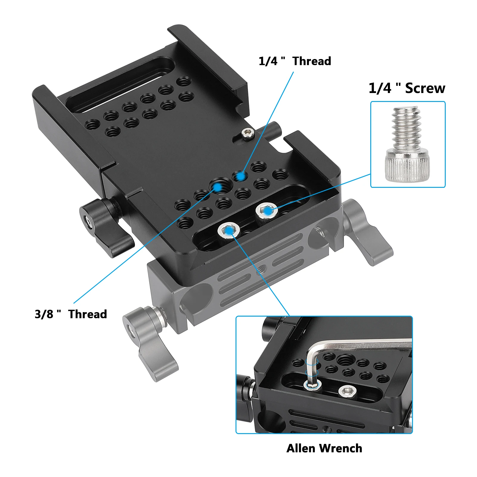 HDRig Quick Release ARRI Dovetail Plate for Manfrotto Camera Tripod, 3.3" Sliding Range, for DSLR, for Sony Canon