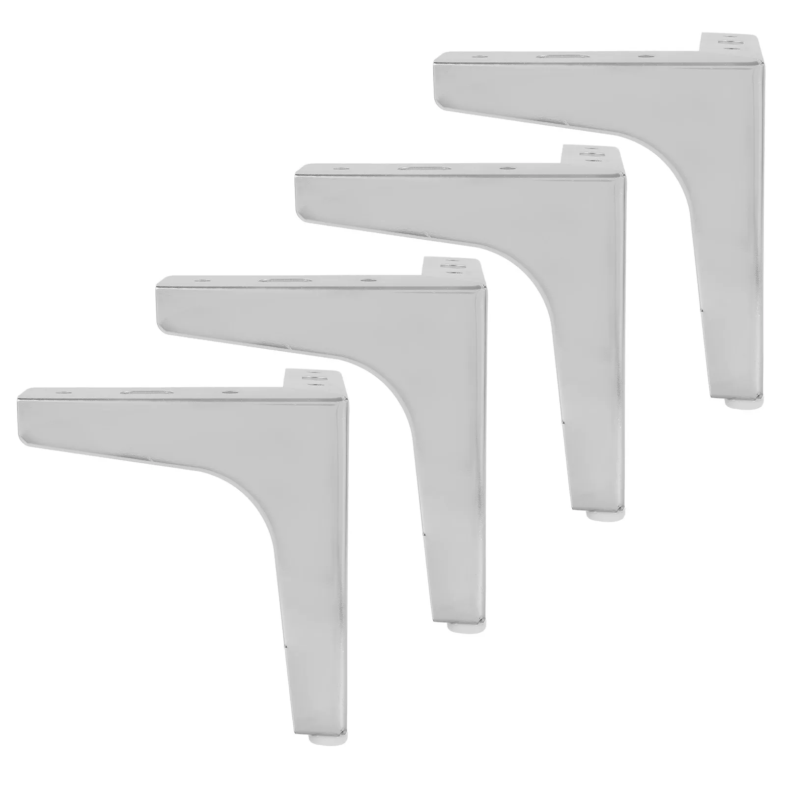 4Pcs Firm Iron Furniture Support Legs Triangular Stability Feet for Tables Chairs Cabinets Beds Sofas Dressers Coffee Tables