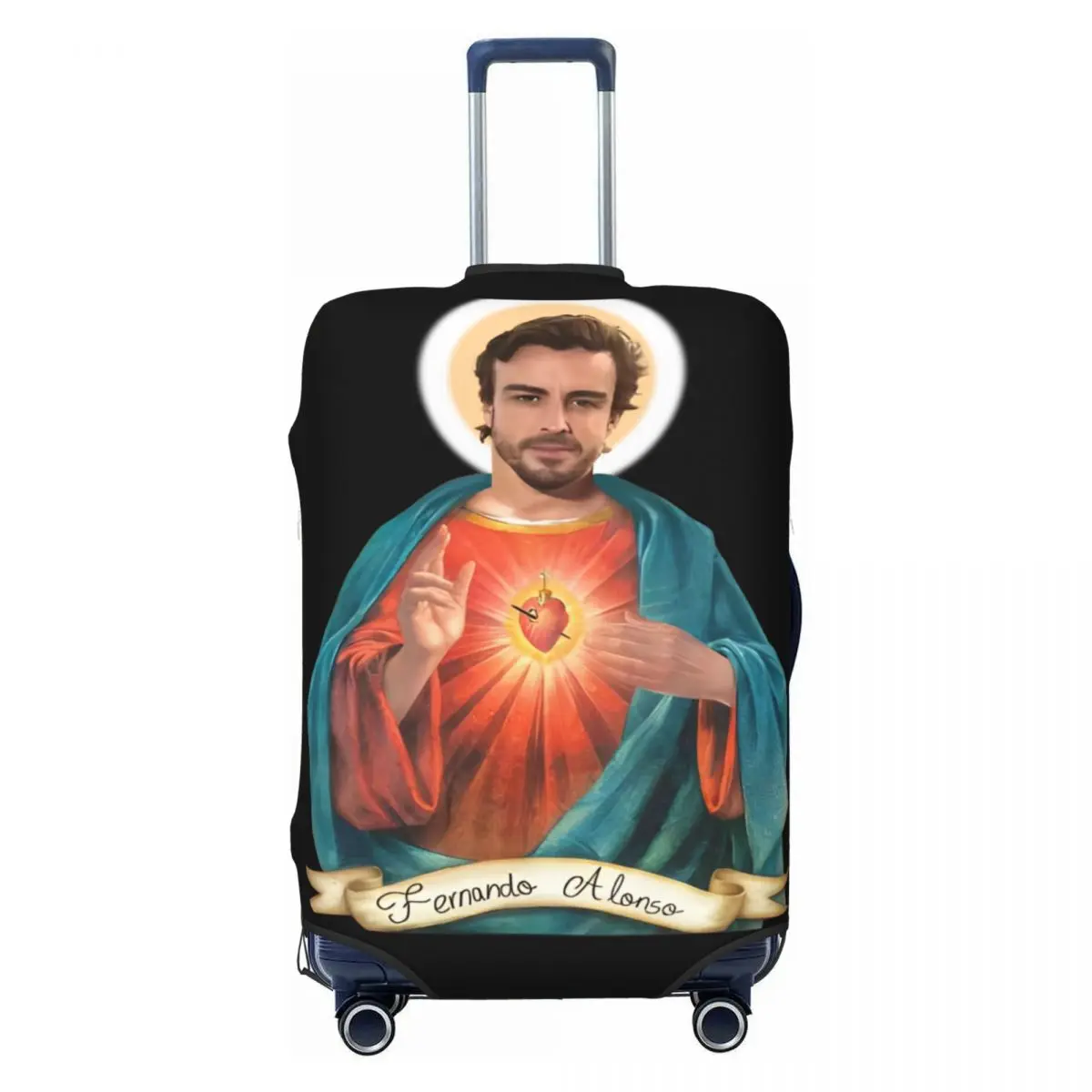 Fernandos Alonsos Saint Head Suitcase Cover Useful Business Protection Luggage Case Holiday