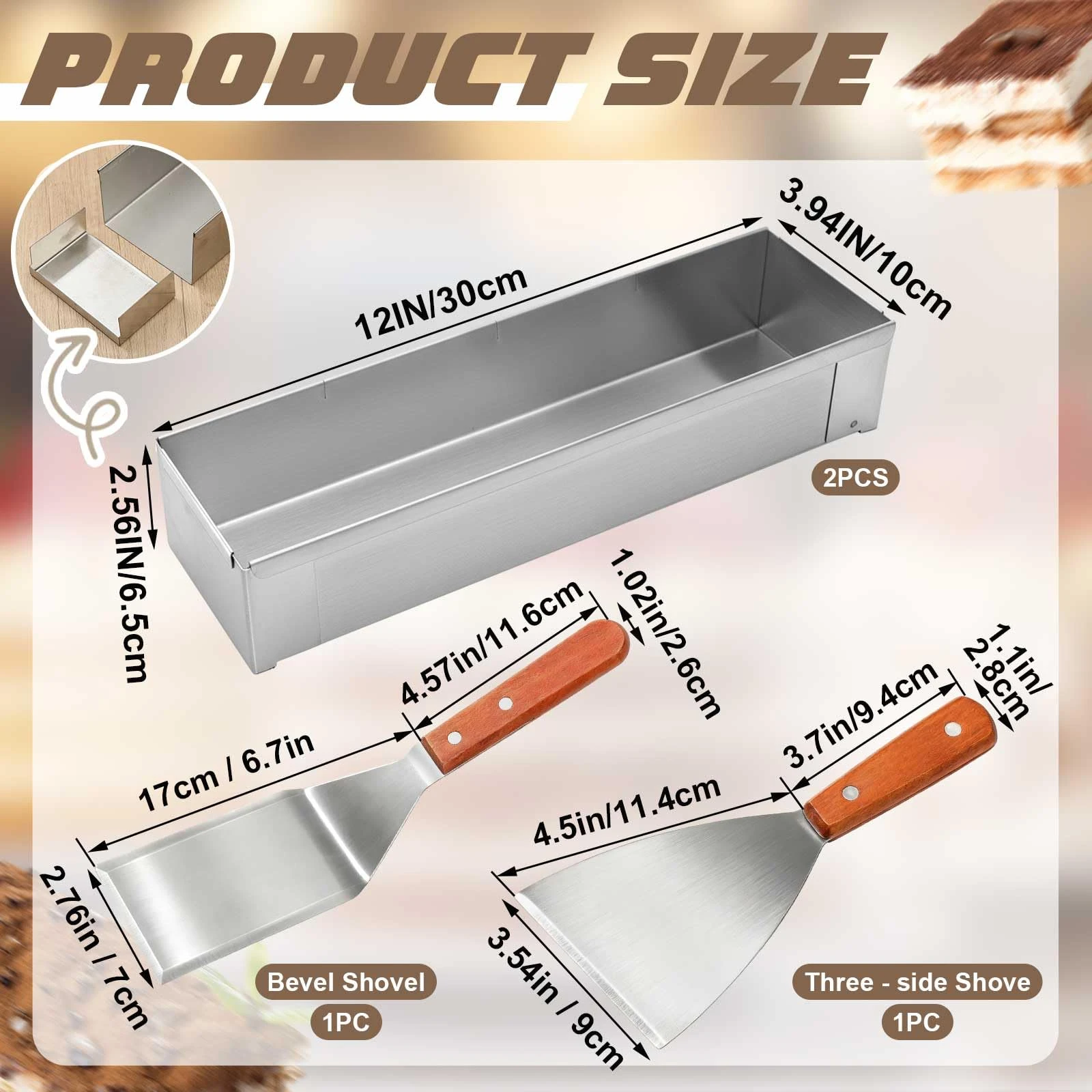 Tiramisu Cake Mold Removable Rectangular Non-Stick Stainless Steel DIY Cake Mousse Mold Tiramisus Baking Professional Tools