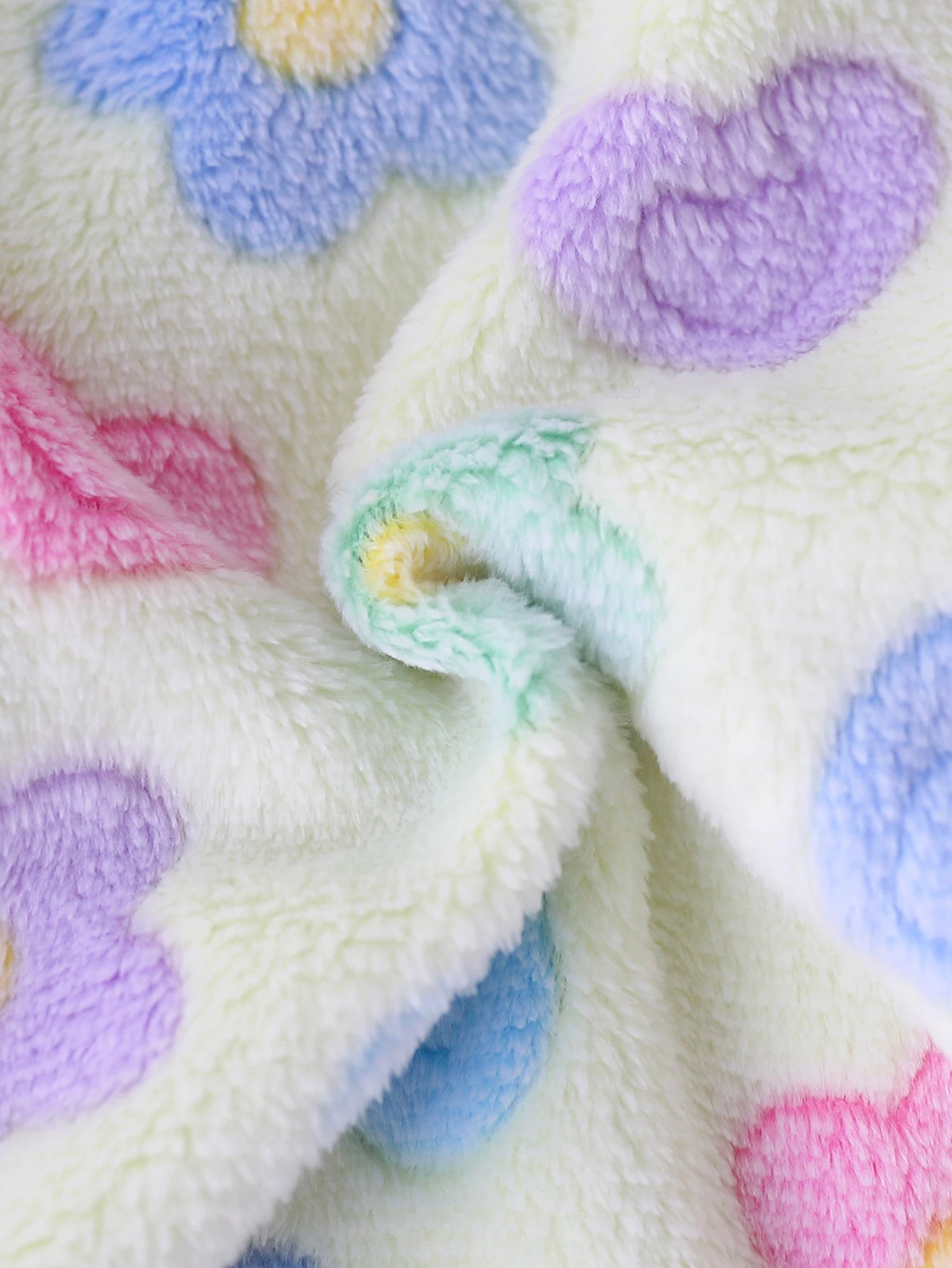 Baby-Mädchen Herbst-Winter-Plüschjacke, Niedliche Lässige Bunte Blumen-Design Vorne Offene Knopfleiste Langarm-Jacke für Kleinkinder – Detail 6