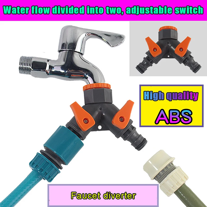 Thread 3-way Tap Hose Water Splitter Garden Tap Y Splitter Watering Fittings Adjustable Switch Joints