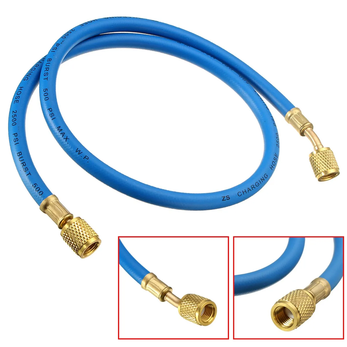 

90CM R134A Car Charging Hose Refrigerant Measuring Recharge Adapter Coolant Pipe 15MM for R410a R22 R12 1/4 SAE Air Conditioner