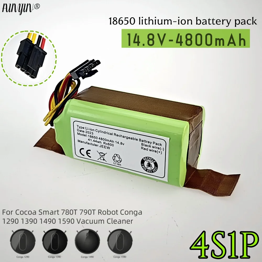 

НОВЫЙ сменный литий-ионный аккумулятор 14,4 В, 4800 мАч, совместимый с Conga Excellence 1290 1390 1490 1590 Deluxe 370 Gutrend 520