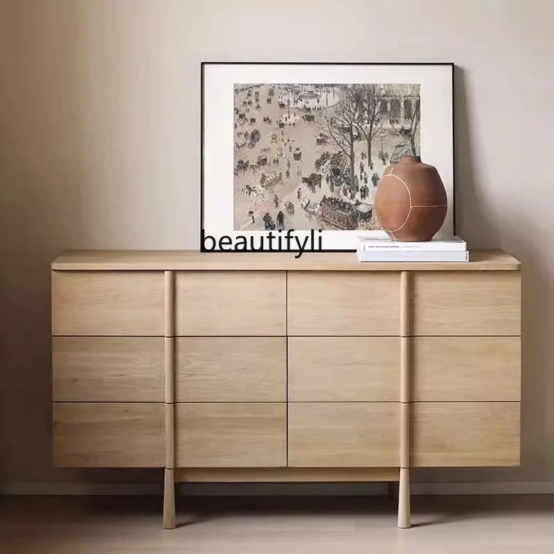 

Wabi-Sabi Style Vintage Sideboard Cabinet Solid Wood Chest of Drawers Nordic Natural Wood Storage Cabinet