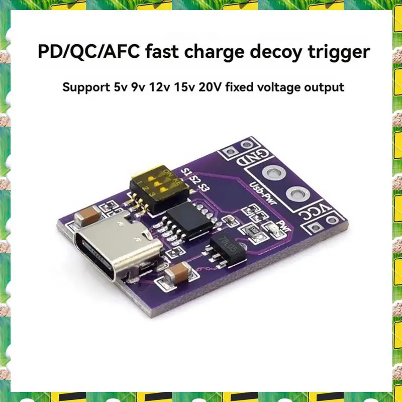 3C Electron 1Pcs Type-C QC PD2.0 PD3.0 To DC Spoof Fast Charge Trigger Poll Detector USB-PD Notebook Power Supply Change Board,1