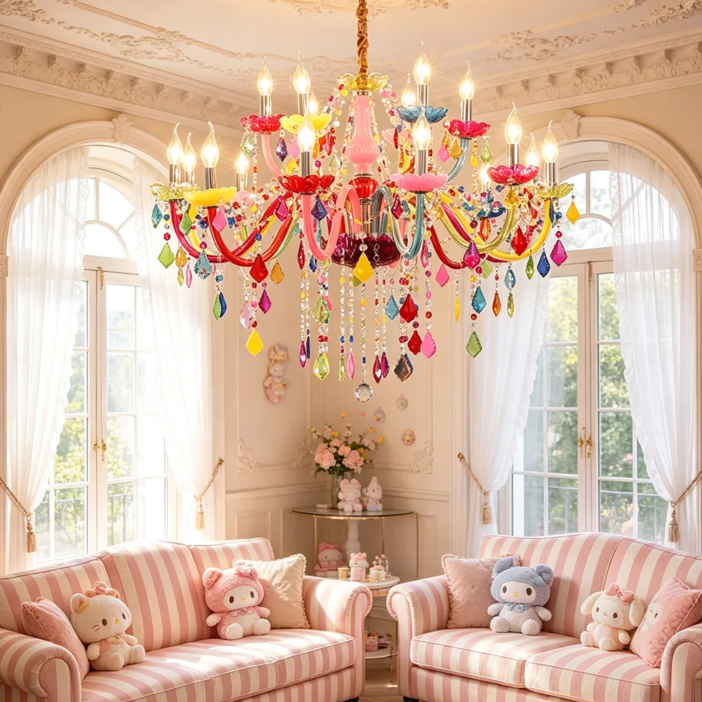 Customized Colorful Ceiling Lamp Multi-color Chandelier Fashion Chandelier Suitable for Living Room Bedroom Dining Room