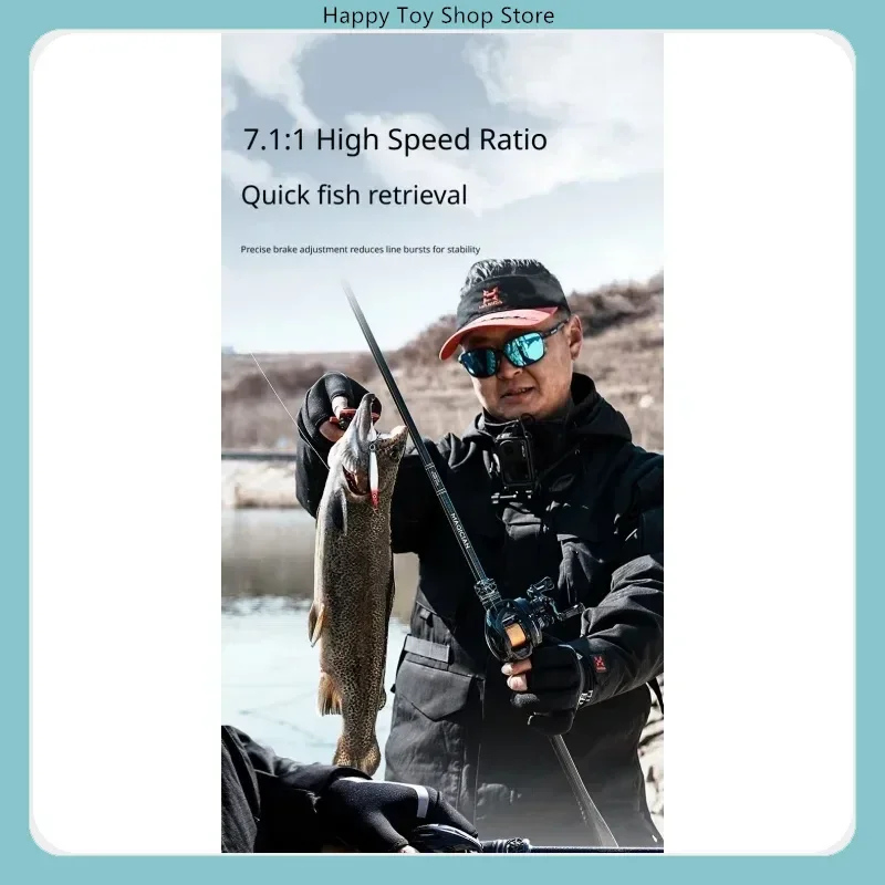 HASIDA 4th Gen PH Baitcasting Reel Multi Gear Magnetic Brake Anti Backlash Long Cast Ultra Light 7g Spool Lure Fishing Reel Pro
