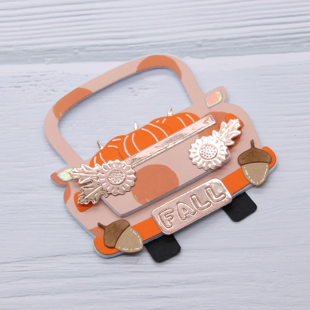 KSCRAFT Fall Truck Add On Metal Cutting Dies Stencils for DIY Scrapbooking Decorative Embossing DIY Paper Cards