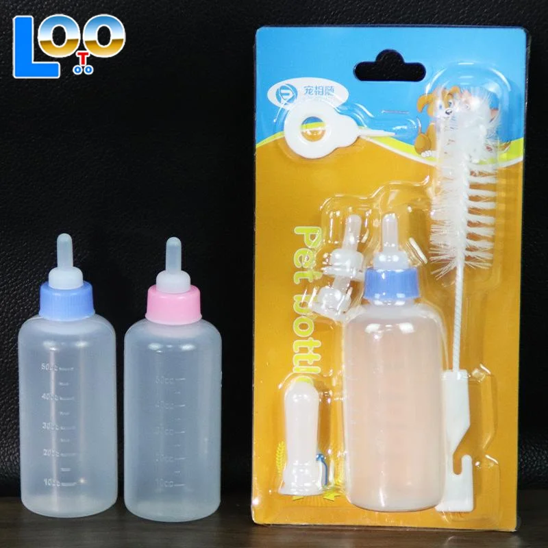 50 مللي مجموعة زجاجات الحيوانات الأليفة الحيوانات الأليفة سيليكون زجاجة الحليب الكلب والقط المحمولة الحيوانات الأليفة سيليكون تغذية موزع مياه لوازم الحيوانات الأليفة متعددة