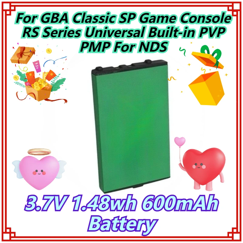 

3.7V 1.48wh 600mAh Battery For GBA Classic SP Game Console RS Series Universal Built-in PVP PMP For NDS