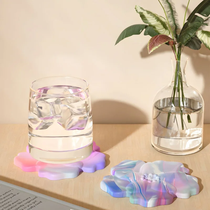 Blumenförmige Untersetzer-Gipsform aus Silikon, DIY-Bastelset mit Aufbewahrungsbox, Kristall-Epoxidharz-Formen, Kreative Heimdekoration – Detail 4