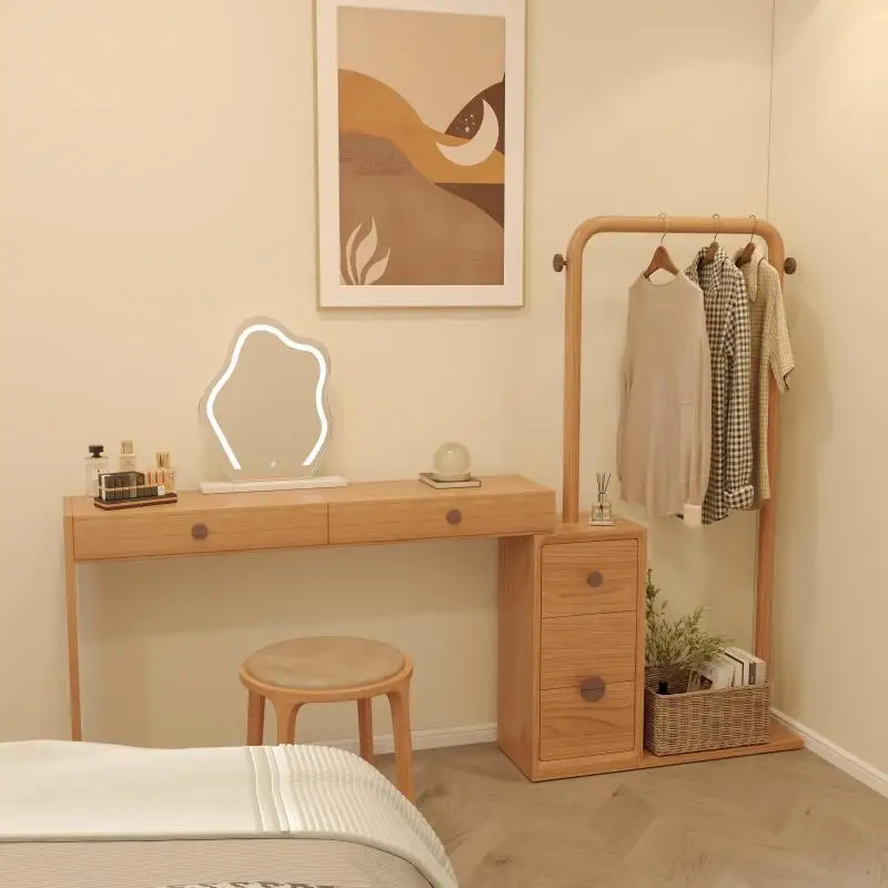 

Black walnut makeup table, coat rack, integrated makeup table, bedroom, small apartment, multi-functional bedside table