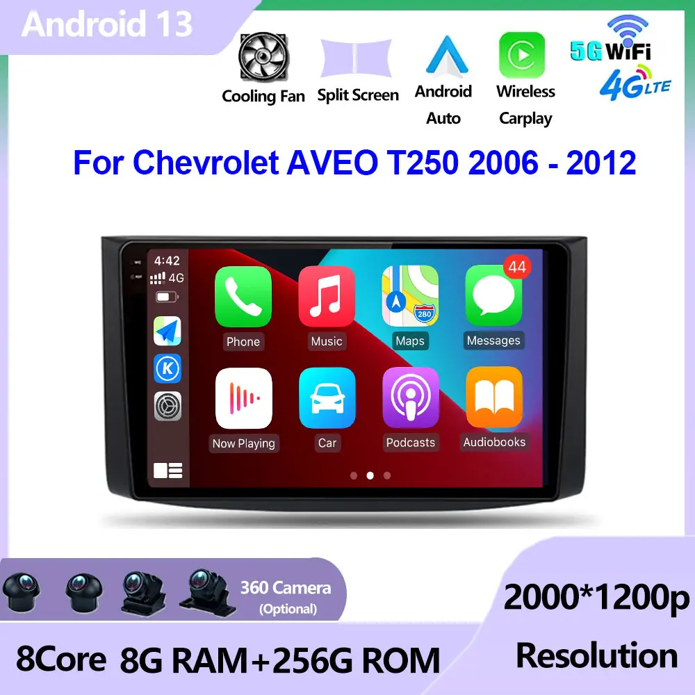 

For Chevrolet AVEO T250 2006 - 2012 car radio 2 din android Auto Multimedia GPS Track Carplay 2din DVD stereo