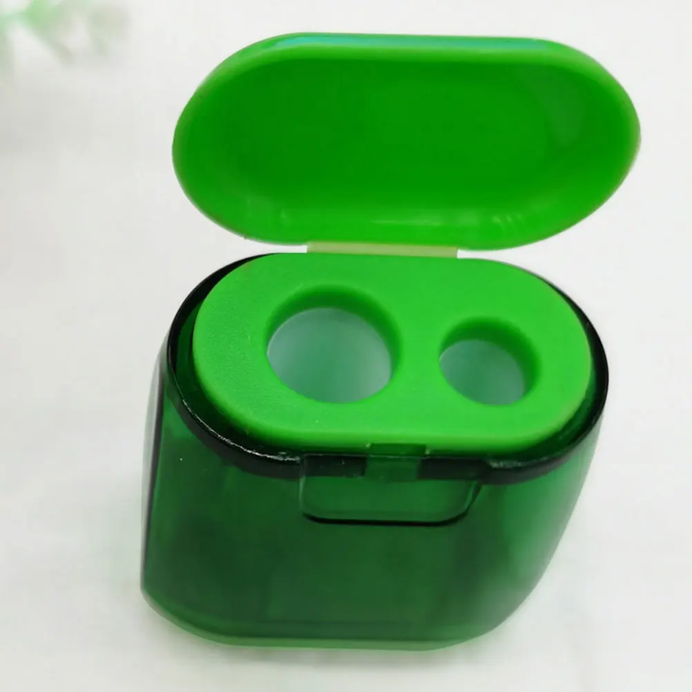 

3pcs Pencil Sharpeners Bulk Transparent Geometric Double Hole Manual Pencil Sharpener Safe Student Art Supplies