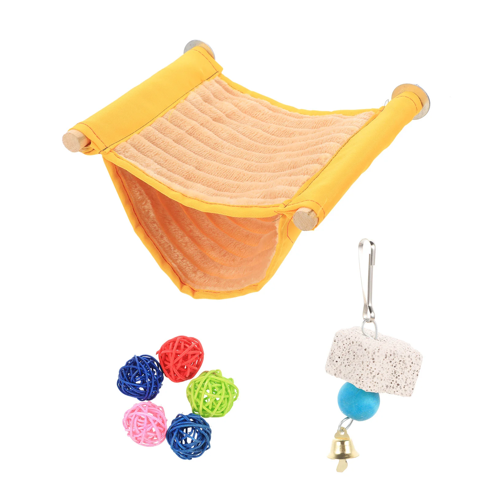 Pet Hammock Cage Hanging Bird Bite-resistant Parrot Toys Striped Bass Hamster Cloth Perch Stick