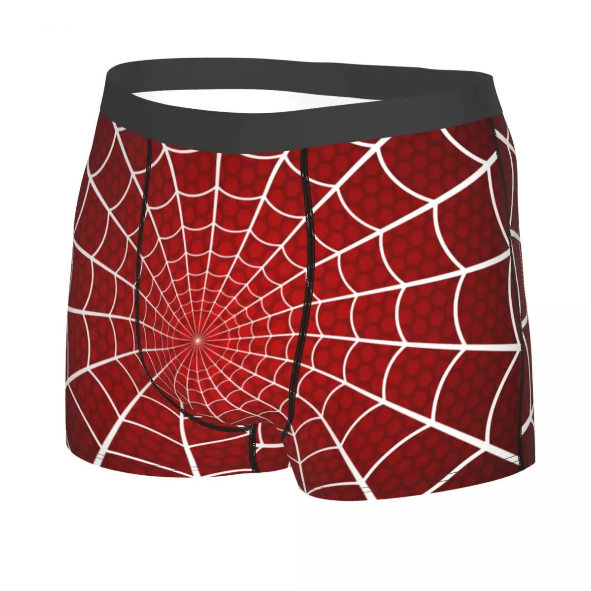 Custom Cool Classic Red Spider Web Pattern Boxers Shorts Panties Men's Underpants Breathable Briefs Underwear