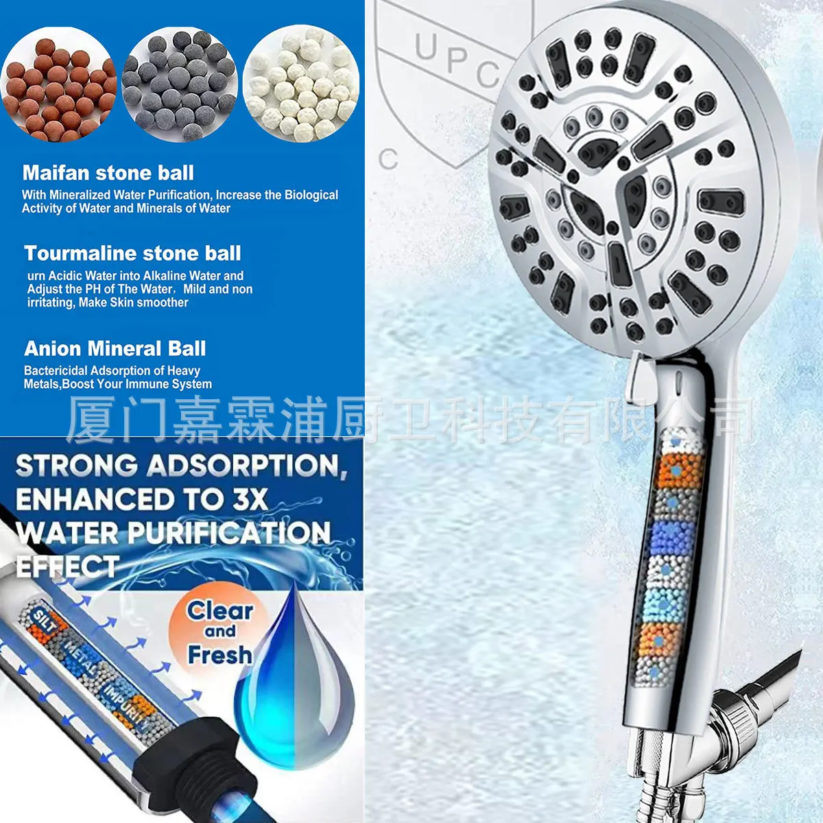 

Amazon cross-border dechlorination pressurized water purification spray gun 10 functions shower back water spray adjustment