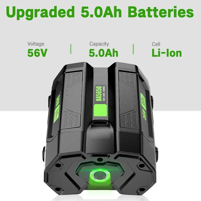 Sostituzione 56V 5.0Ah per batteria EGO BA2800 BA4200 BA1400 compatibile con ST1502LB CS1604 LB4800 LB6504 LB5804 HT2400 56V Alimentazione