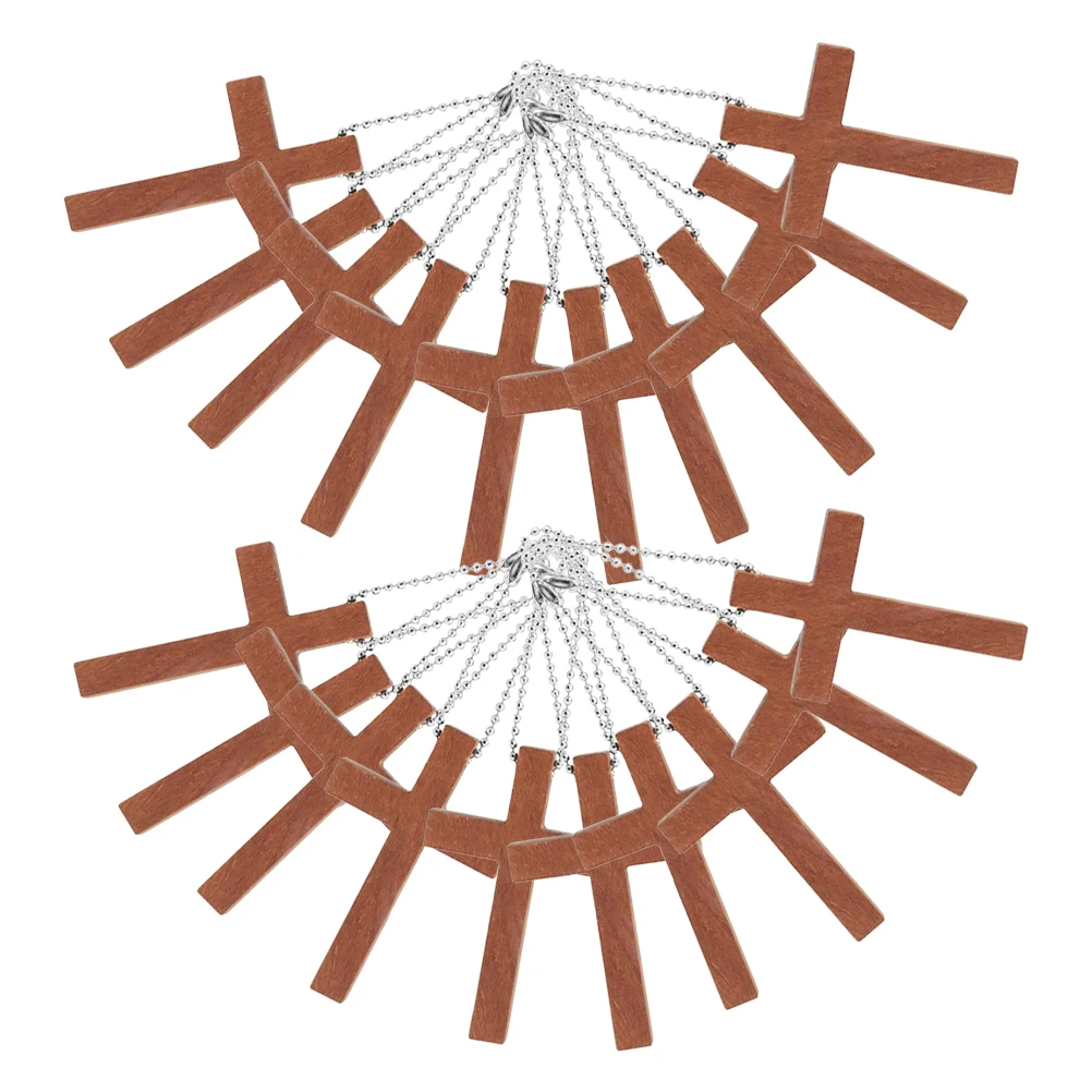

50 шт. миниатюрных деревянных крестиков-подвесок, рустикальные шармы для изготовления украшений своими руками, для ожерелий, браслетов, серег, религиозные поделки
