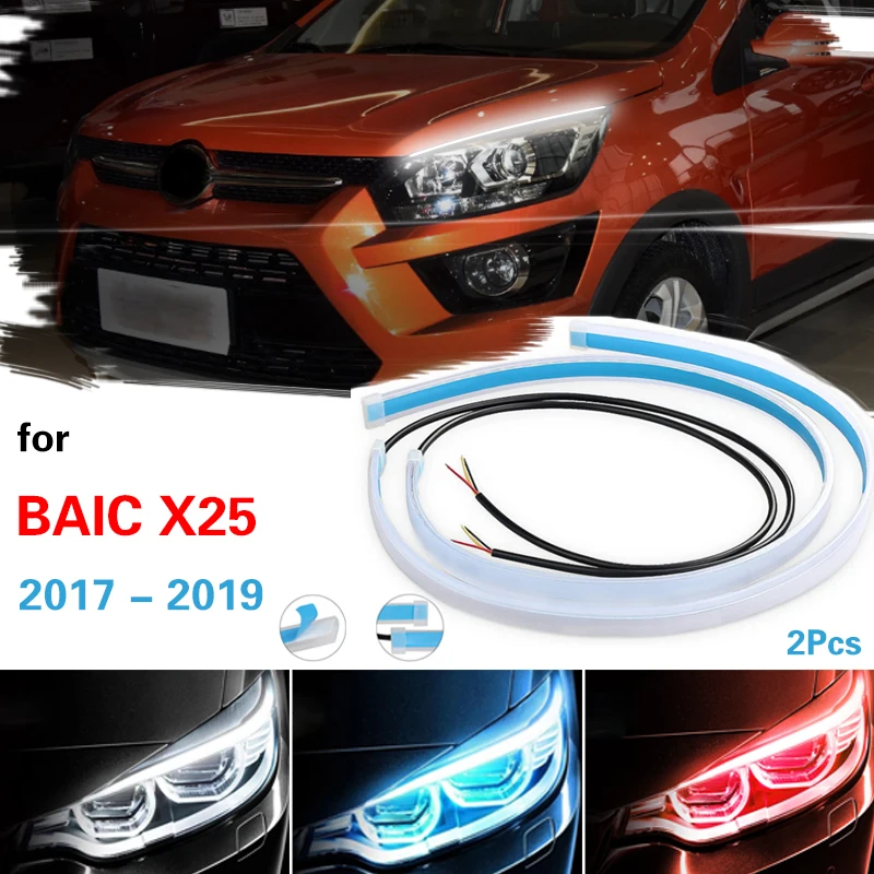 

Drl For Cars LED Lighting Strip Daytime Running Lights Flexible Waterproof Strip Light 12V Auto Headlight For BAIC X25 2017-2019