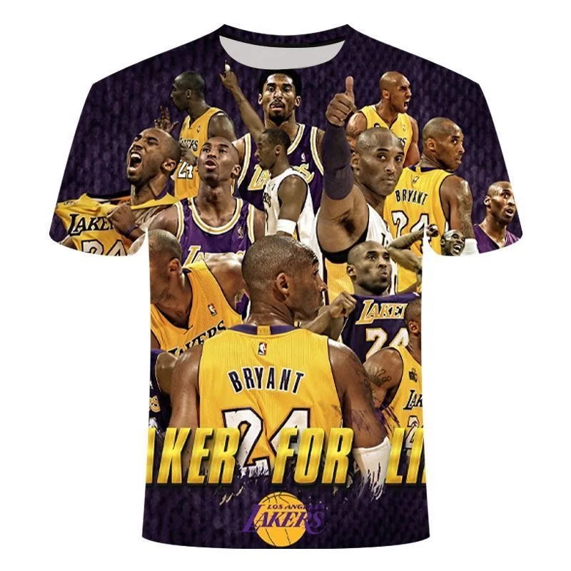 

Лето 2024, Лидер продаж, футболка 3D серии Kobe для взрослых, для начальной и средней школы, для подростков, трендовый топ с 3D принтом