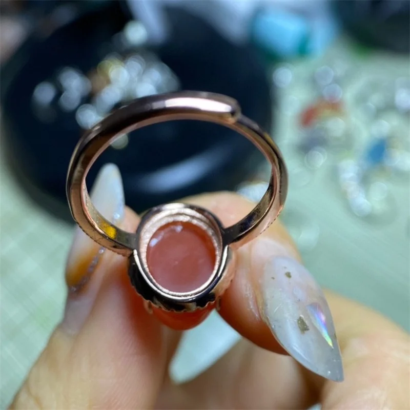 Jewellery joyas feminina  gemstones rings pendant pure natural Baoshan South red agate S925 rose gold plated setting live mouth