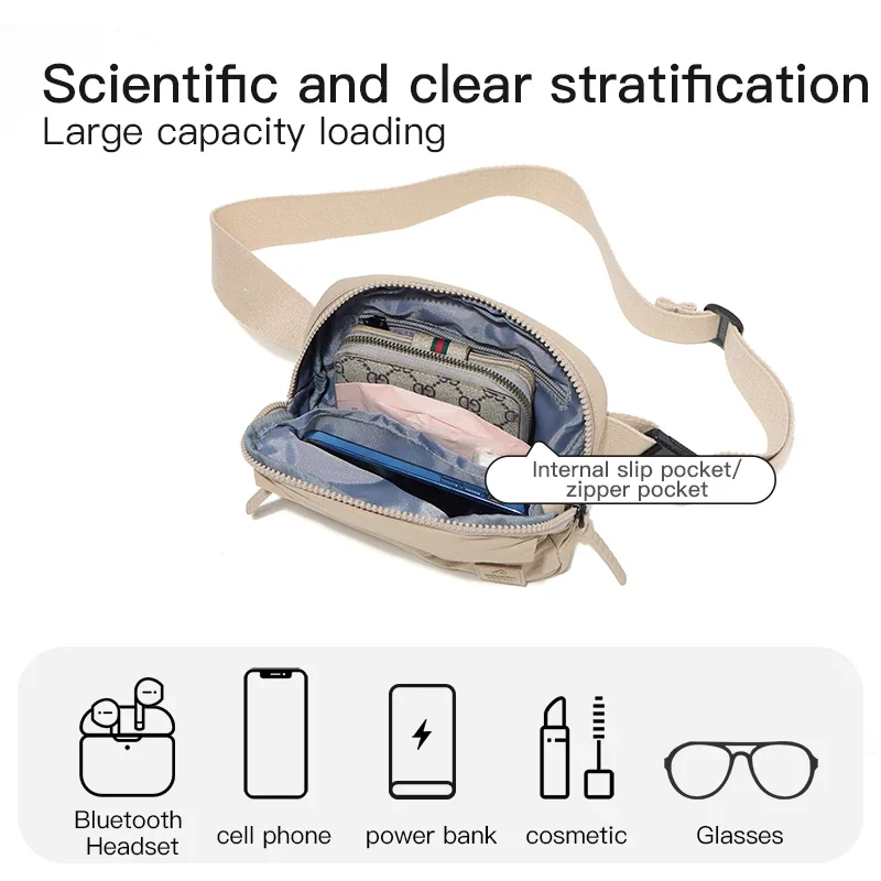 Fouvor Women's Small Crossbody Bag Lightweight Sports Outdoor Cycling Multifunctional Chest Bag Practical Waist Packs 3071-12