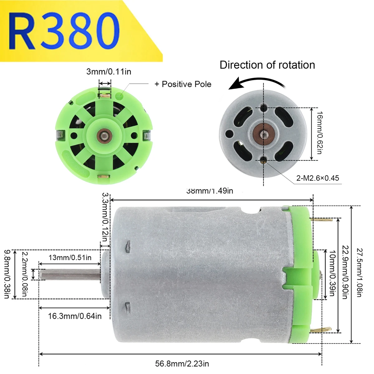 R280 RS360 R380 390 395 DC Motor 6V-24V 12V 12000-24000RPM Metal High Speed Micro Motor for DIY Toys Hair Drier Mini Fan