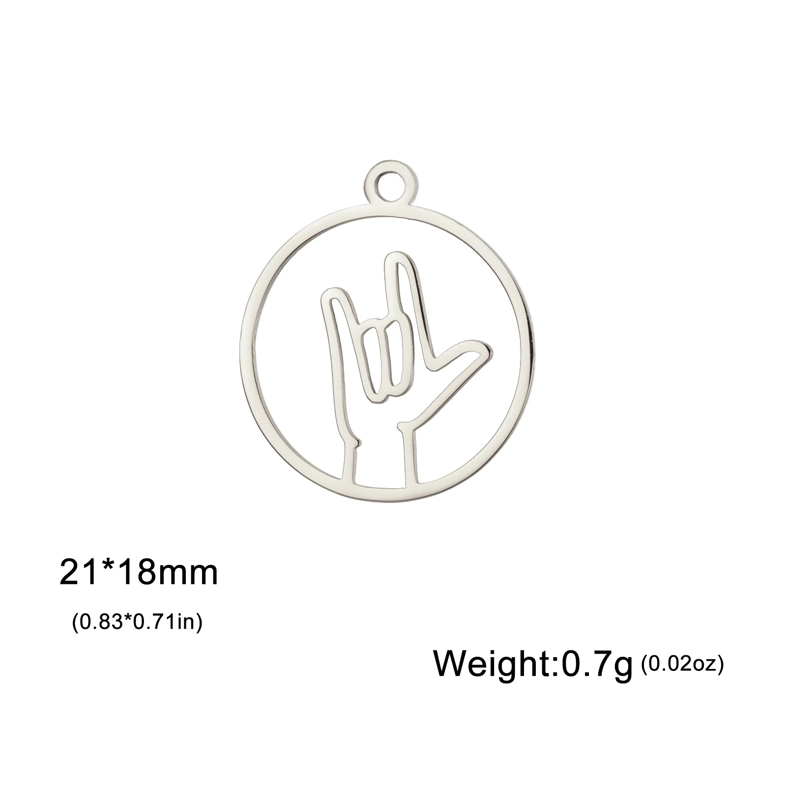 EUEAVAN 5pcs OK Love Heart Hand Gesture Pendant Round Charms Jewelry Making Findings DIY Necklace Earrings Accessories Wholesale