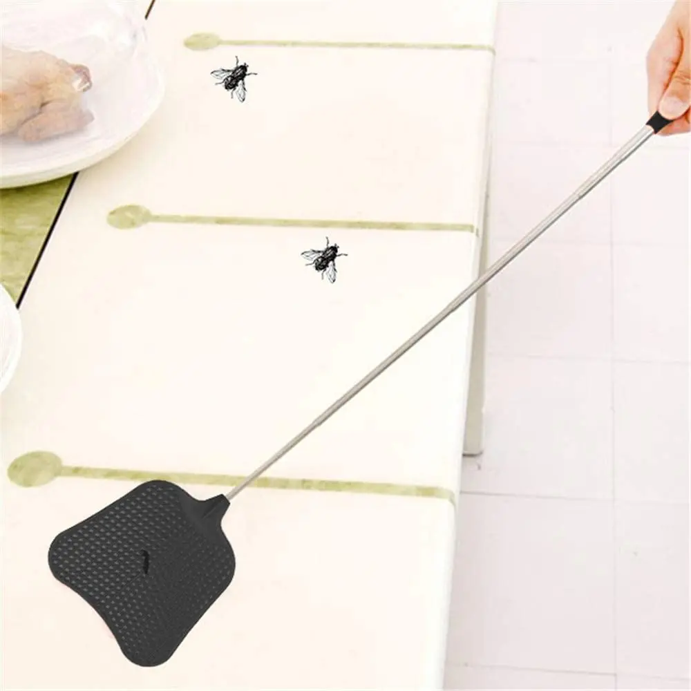 1 Random Color Extendable Fly Swatter with Retractable Handle, Lightweight Telescopic Swatter for Indoor Outdoor Fly Elimination
