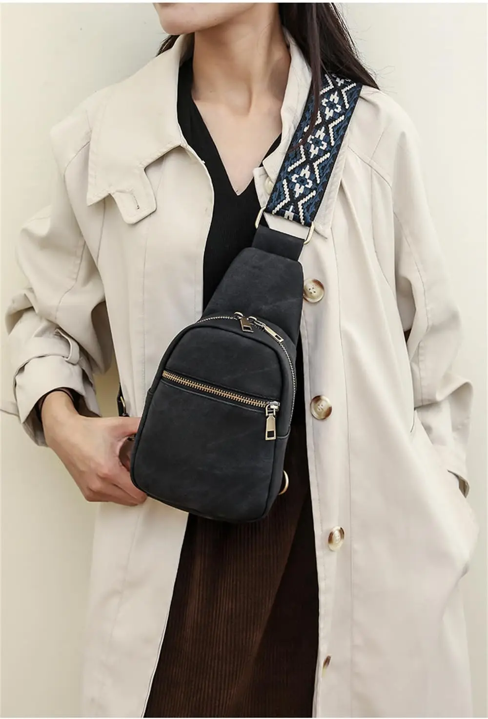 حبال حقيبة الصدر محفظة الهاتف مقاوم للماء النايلون النساء الرجال حقائب كتف صغيرة للرياضة التسوق الترفيه حقيبة رافعة الوردي #1