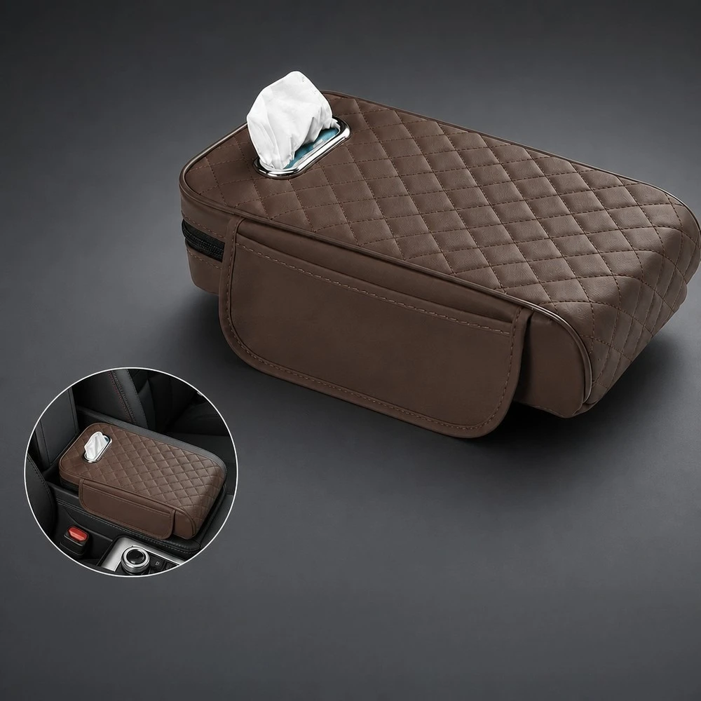 Car Center Console Armrest Box Cushion Tissue Storage Bag Multicolor Car Armrest Cover for Universal Interior Accessories