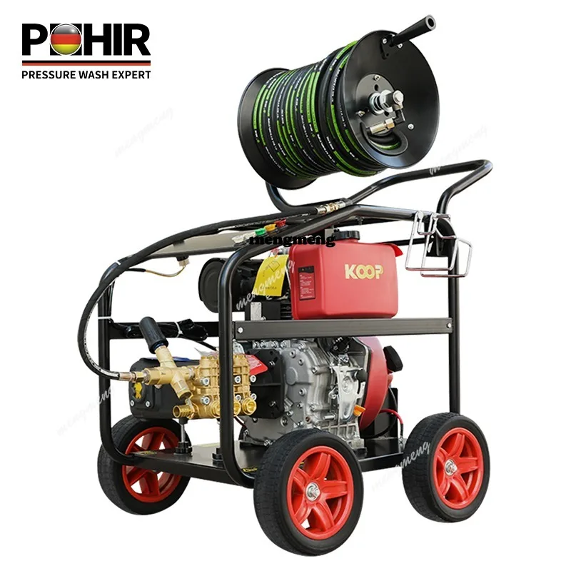 180bar 30lpm Oil High-Pressure Jet Washer with Reliable Pump and Motor Pipe Dredging Machine Sewer Dredge Machine