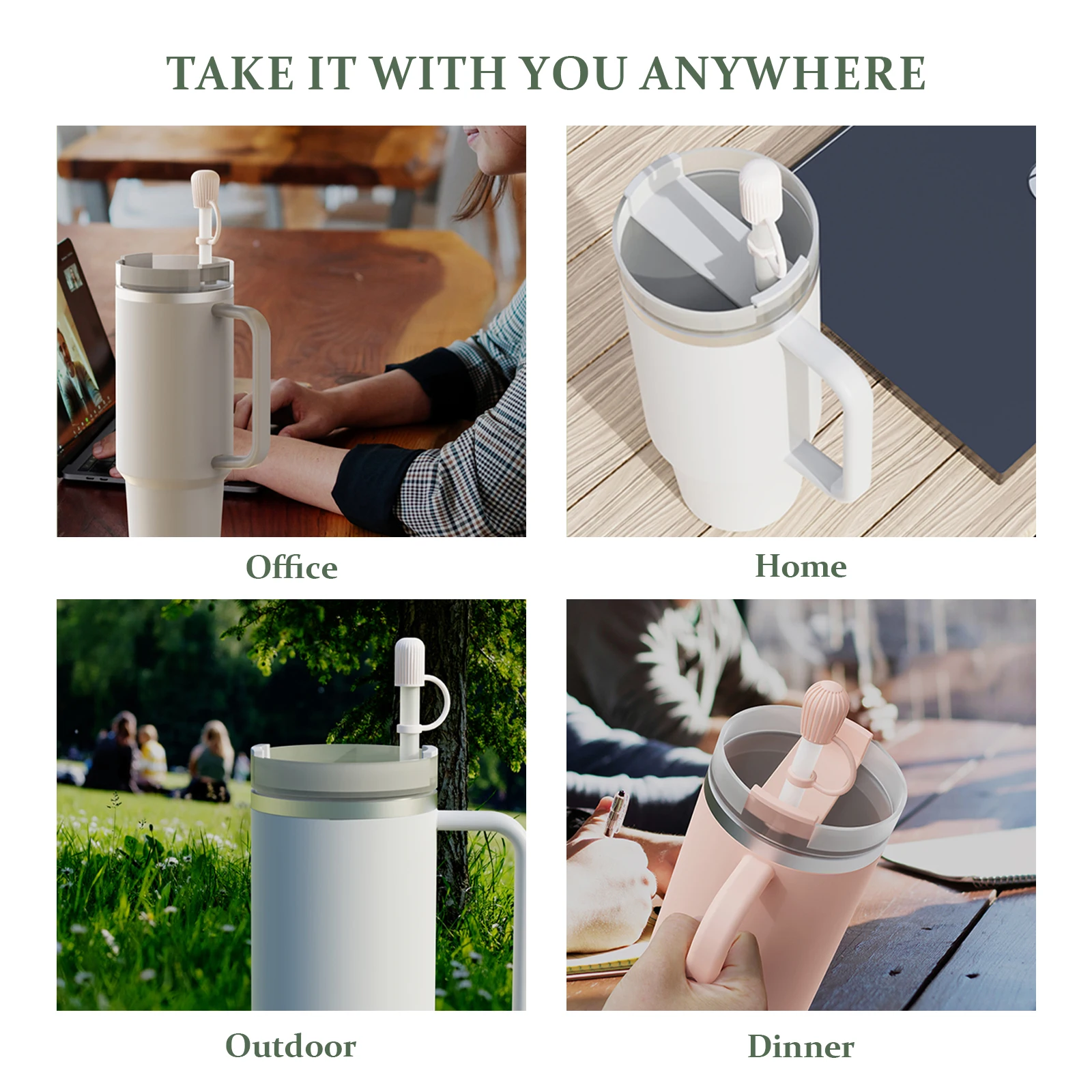 أغطية قش السيليكون من UMUST، أغطية قش مقاومة للغبار لأكواب ستانلي 30 أونصة/40 أونصة، ملحقات علوية من القش قابلة لإعادة الاستخدام