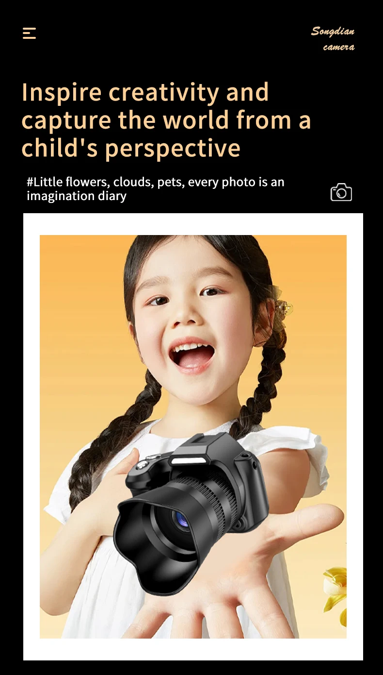 كاميرا صور وفيديو صغيرة عتيقة معالجة عبر الحدود بتصميم مدمج بدقة 1080 بكسل وكاميرا فلاش بدون مرآة