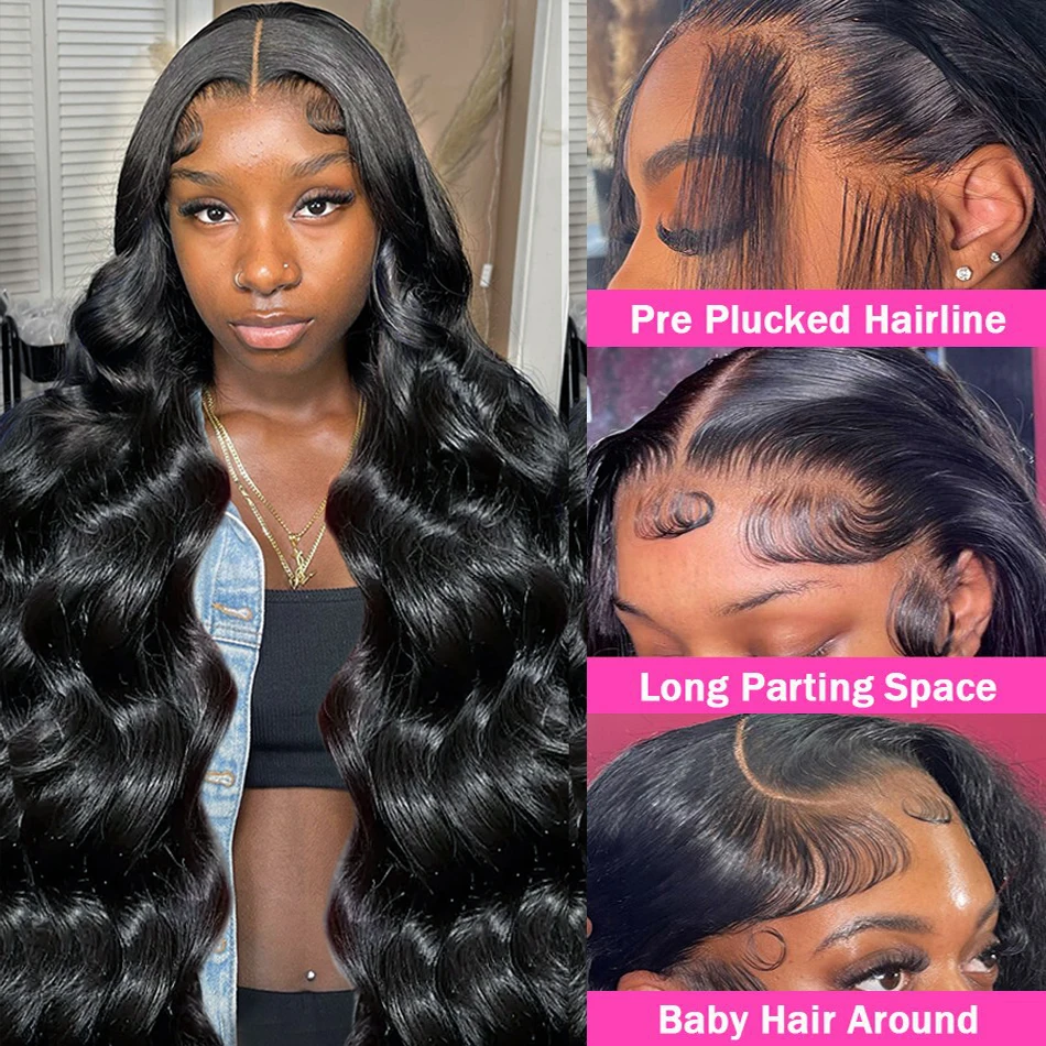 30 40 Inch Body Wave 13x6 Hd Lace Frontal Wig Human Hair 360 Brazilian Pre Plucked Lace For Women 13x4 Lace Front Wigs 4x4 5x5