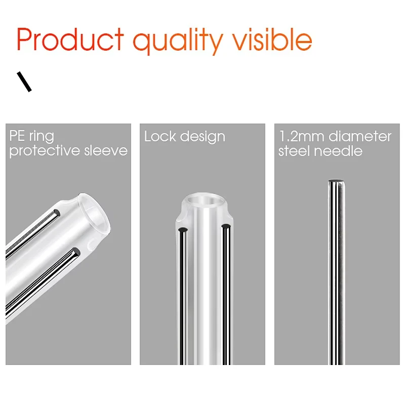 1000PCS Fiber Optic Heat Shrink Tubing 60mm Double Steel Needle Fiber Optic Protective Tube