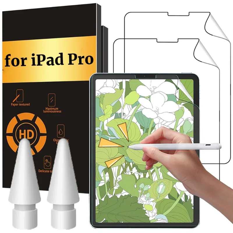 

Clear Paper Feel Screen Protector for iPad Pro 11/12.9 Inch Anti-Fingerprint Protective Film Tablet Writing PET Paperfeel Film