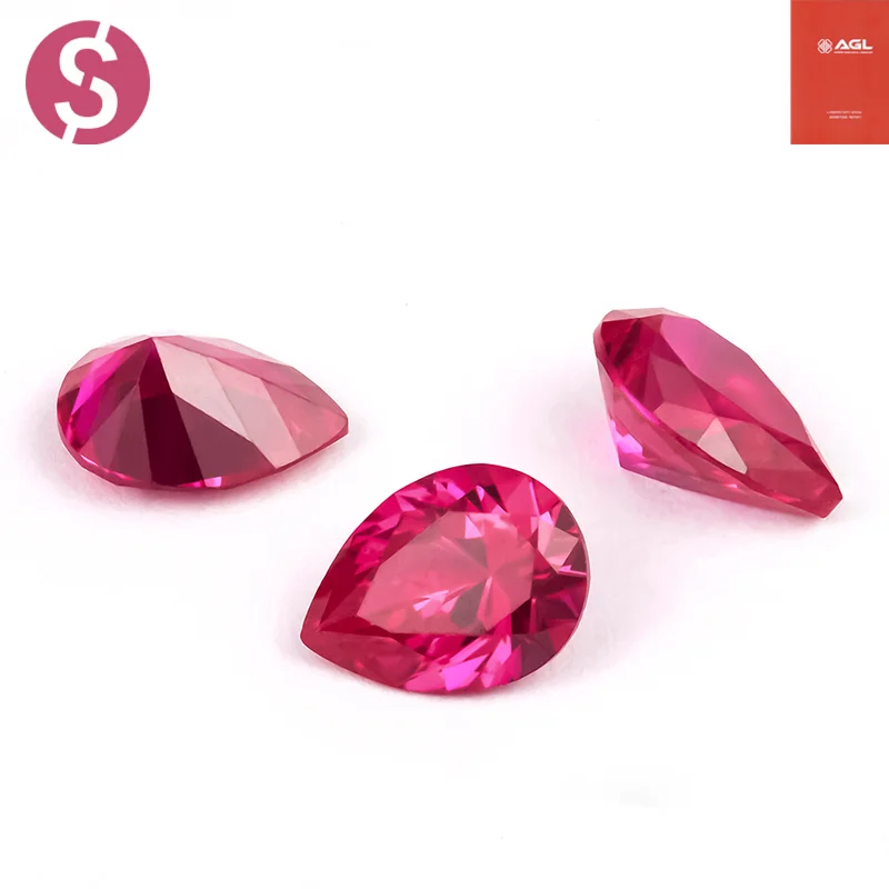 

Новое поступление, выращенный в лаборатории рубиновый драгоценный камень грушевидной огранки, синтетические рубиновые драгоценные камни с возможностью выбора сертифициката AGL для изготовления ювелирных изделий