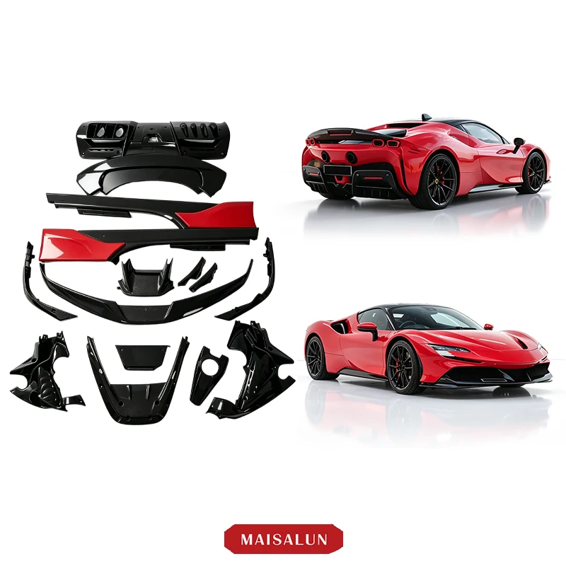 OEM‑Style Dry Carbon Fiber Conversion Body Kit Front Lip Spoiler Exterior Aero AccessoriesCar Partsold‑to‑new Upgrade