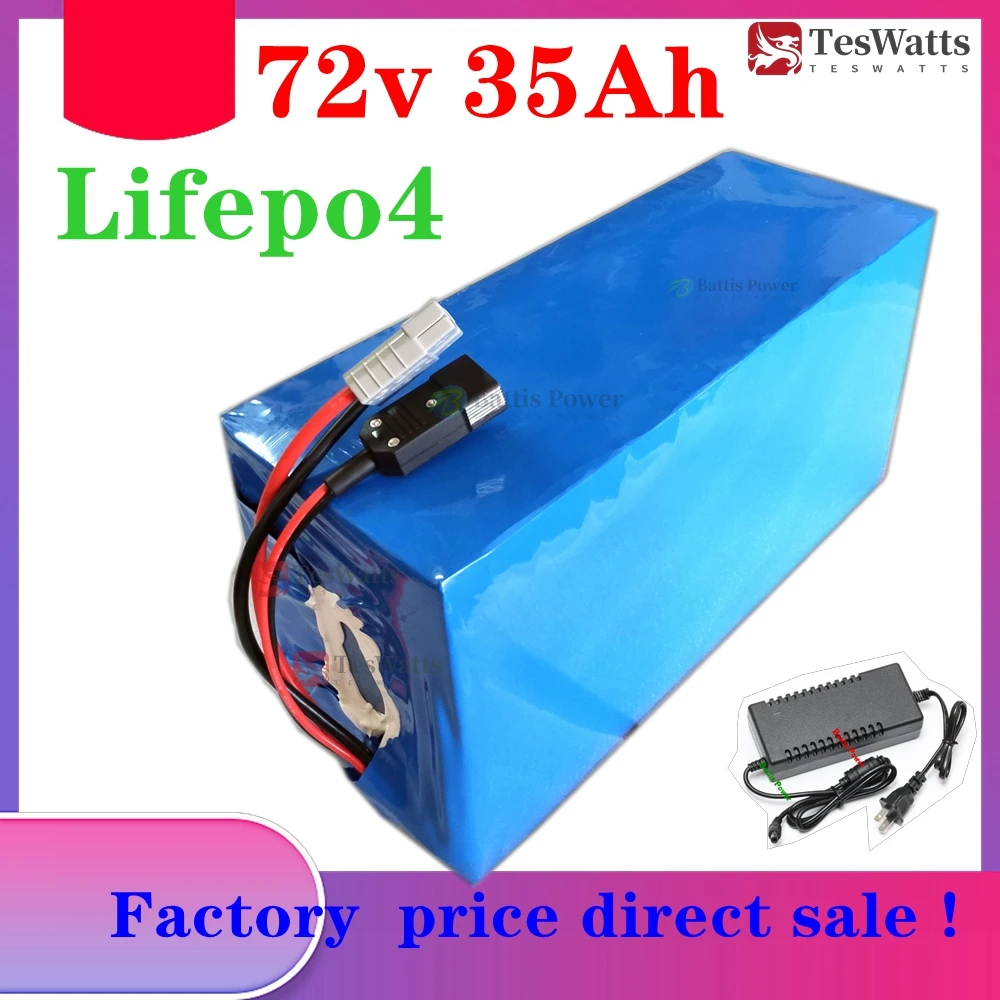 

customized 72v 35ah lifepo4 battery with BMS for 3500w bike scooter Tricycle Motorcycle scooter motorbike + 10A charger