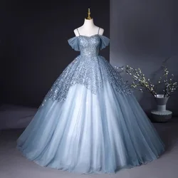 Customized Ball Gown Quinceanera Dresses Spaghetti Straps Sequins Prom Birthday Party Gowns Formal Vestido De 15 Anos Sweet 16