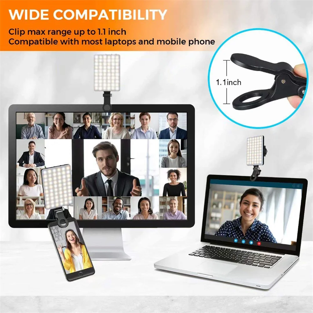 New Mobile Phone Selfie Light Fill Light 2500K-9000K LED Live Video Lights for Laptop Smartphone Video Conference Fill Light