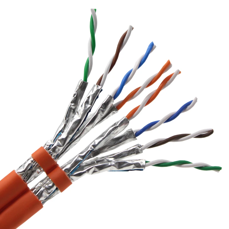 Cat7 Lan Cable 23awg 0.58mm SFTP Modular Plug Sftp 500M Ethernet Internet Cable Cat7